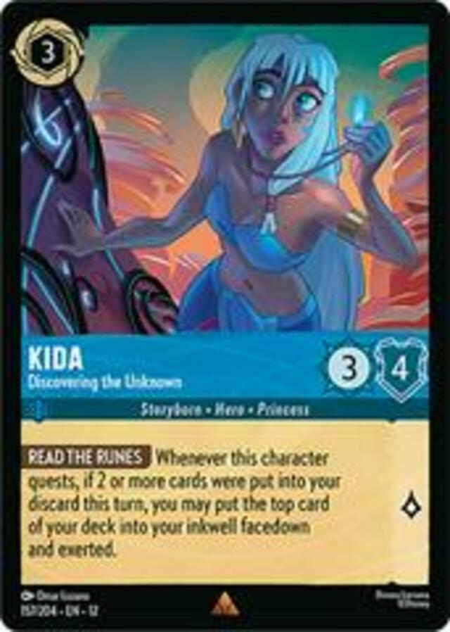 Disney Lorcana: Wilds Unknown RARE FOIL Kida - Discovering The Unknown #157/204