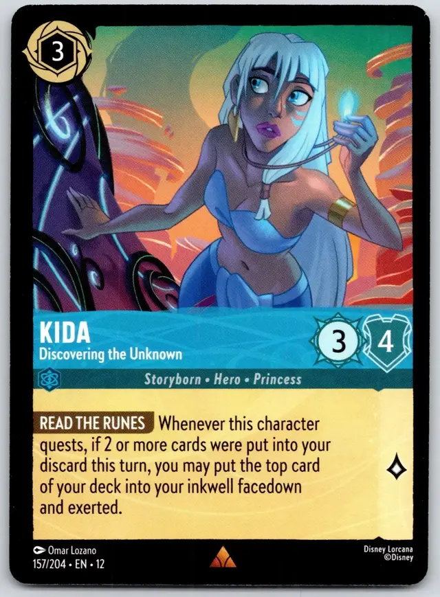 Disney Lorcana: Wilds Unknown RARE Kida - Discovering The Unknown #157/204