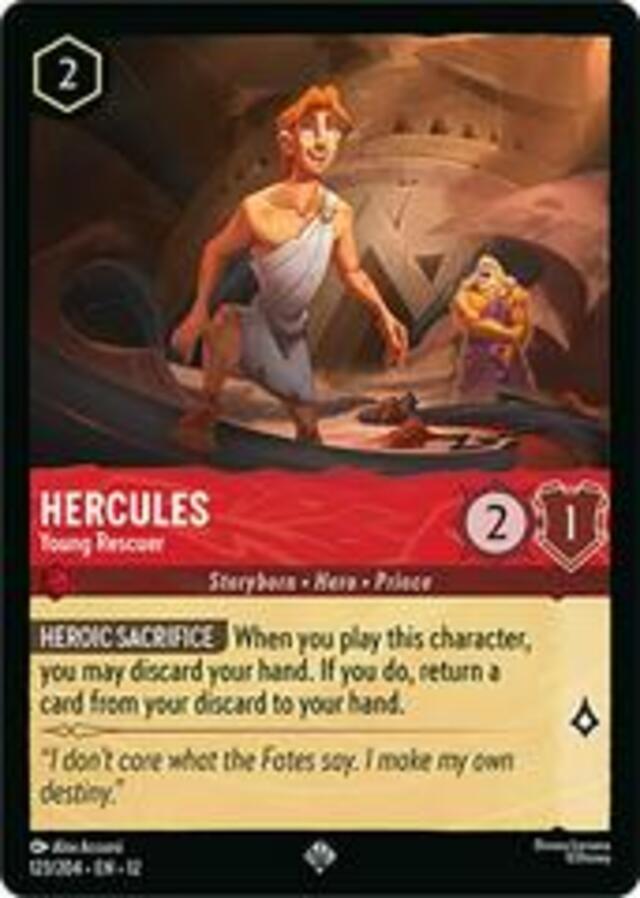 Disney Lorcana: Wilds Unknown SUPER RARE Hercules - Young Rescuer #123/204