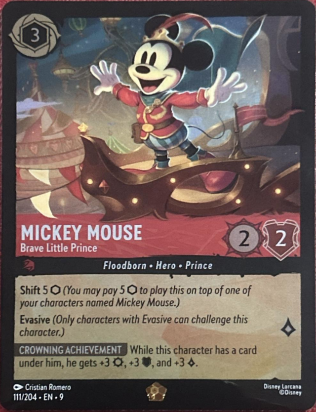 Disney Lorcana: Fabled LEGENDARY FOIL Mickey Mouse - Brave Little Prince #111/204