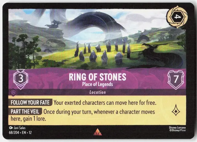Disney Lorcana: Wilds Unknown RARE Ring Of Stones - Place Of Legends #68/204