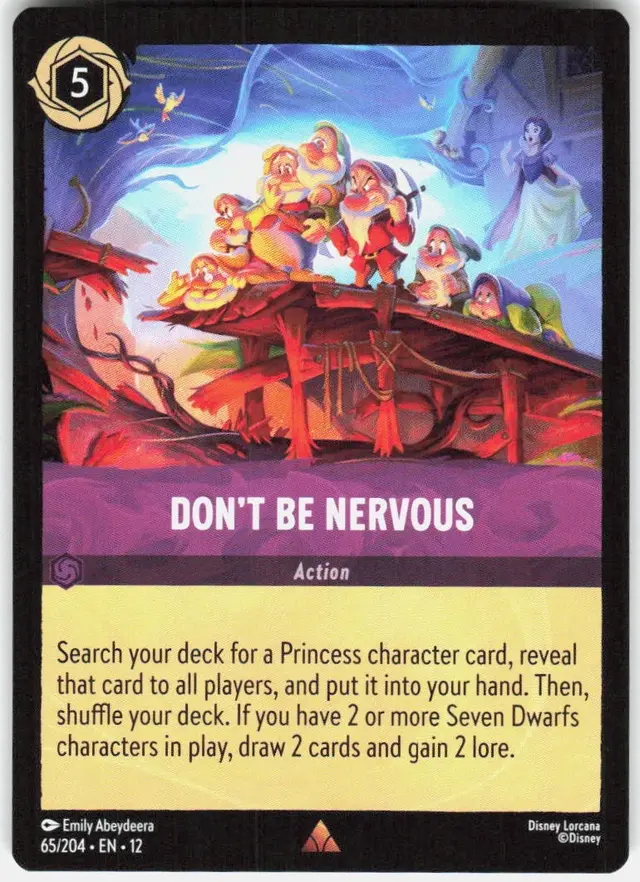 Disney Lorcana: Wilds Unknown RARE Don't Be Nervous #65/204