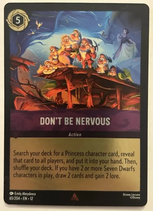 Disney Lorcana: Wilds Unknown RARE FOIL Don't Be Nervous #65/204