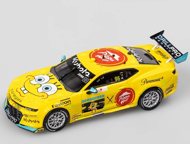 Authentic Collectables 1:43 Brad Jones Racing Pizza Hut #96 SpongeBob SquarePants Chevrolet Camaro ZL1 - 2024 Melbourne SuperSprint (AGP)