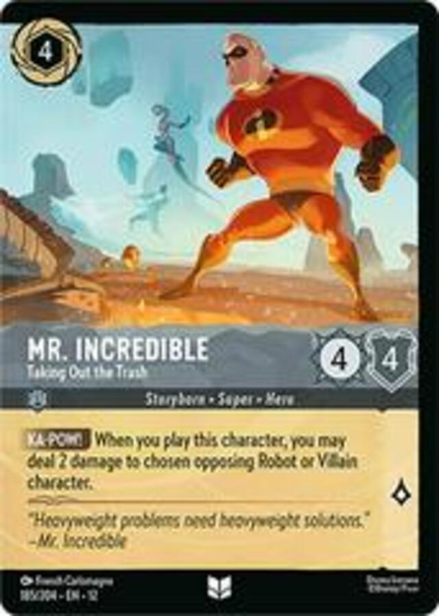 Disney Lorcana: Wilds Unknown UNCOMMON FOIL Mr. Incredible - Taking Out The Trash #185/204