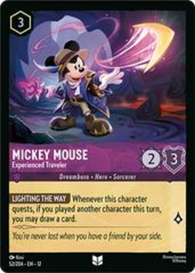 Disney Lorcana: Wilds Unknown UNCOMMON FOIL Mickey Mouse - Experienced Traveler #52/204