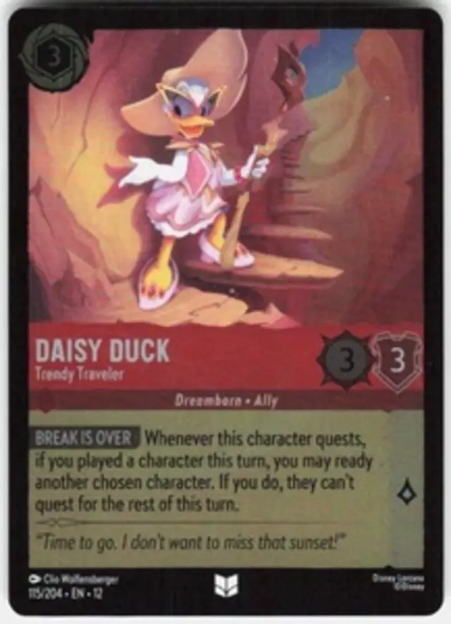 Disney Lorcana: Wilds Unknown UNCOMMON FOIL Daisy Duck - Trendy Traveler #115/204
