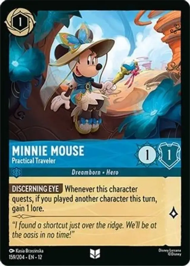 Disney Lorcana: Wilds Unknown UNCOMMON Minnie Mouse - Practical Traveler #159/204