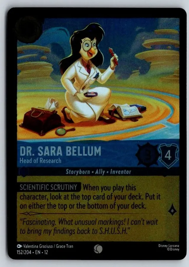 Disney Lorcana: Wilds Unknown COMMON FOIL Dr. Sara Bellum - Head Of Research #152/204