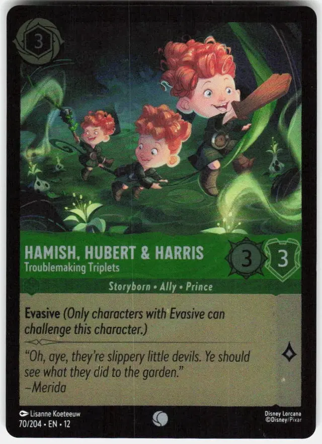 Disney Lorcana: Wilds Unknown COMMON FOIL Hamish, Hubert & Harris - Troublemaking Triplets #70/204