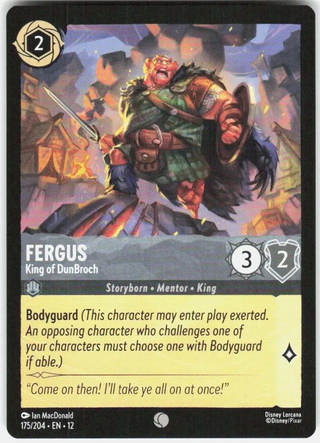 Disney Lorcana: Wilds Unknown COMMON Fergus - King Of DunBroch #175/204