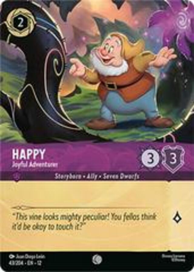 Disney Lorcana: Wilds Unknown COMMON FOIL Happy - Joyful Adventurer #43/204