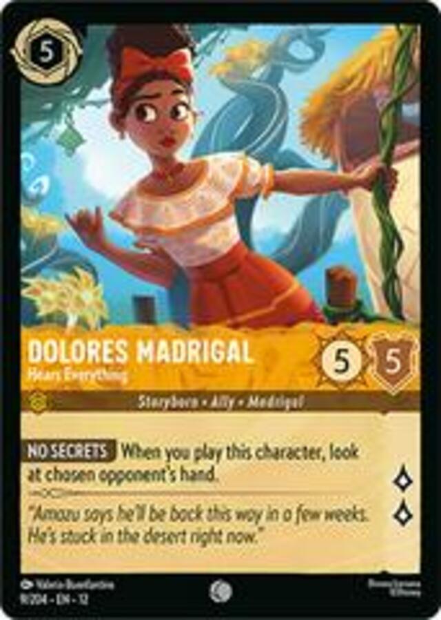 Disney Lorcana: Wilds Unknown COMMON FOIL Dolores Madrigal - Hears Everything #9/204
