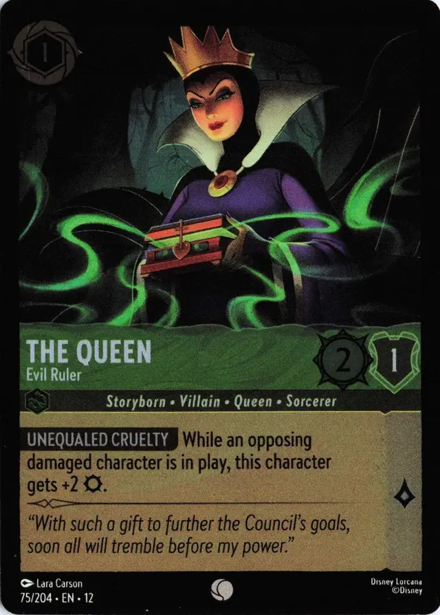 Disney Lorcana: Wilds Unknown COMMON FOIL The Queen - Evil Ruler #75/204