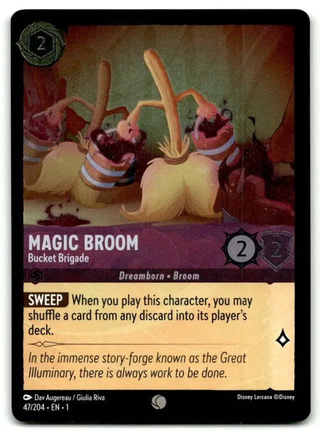 Disney Lorcana: The First Chapter COMMON FOIL Magic Broom - Bucket Brigade #47/204