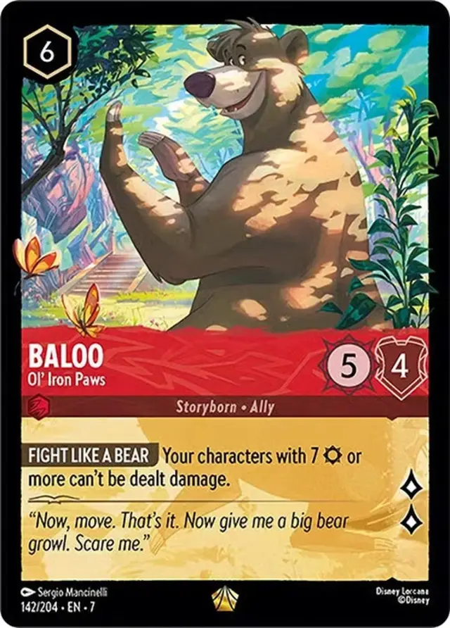 Disney Lorcana: Archazia's Island LEGENDARY Baloo - OL' Iron Paws #142/204