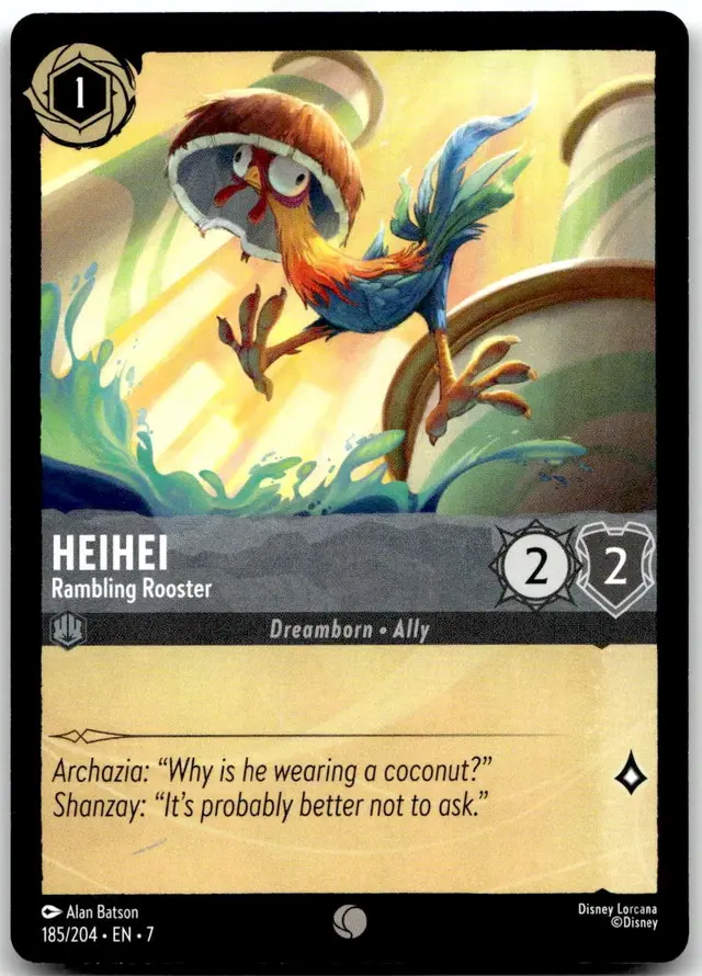 Disney Lorcana: Archazia's Island COMMON FOIL HeiHei - Rambling Rooster #185/204