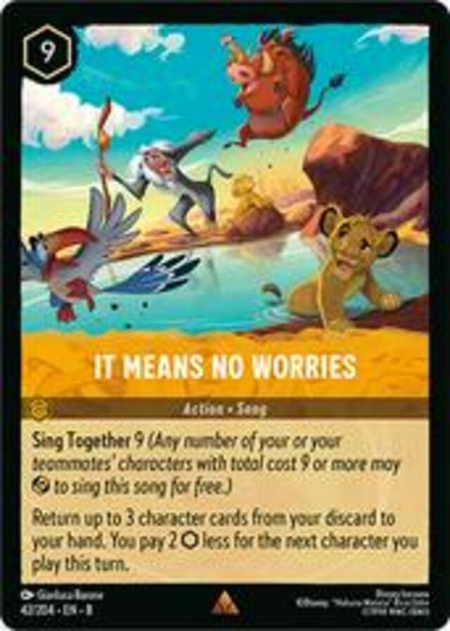 Disney Lorcana: Reign Of Jafar RARE FOIL It Means No Worries #42/204
