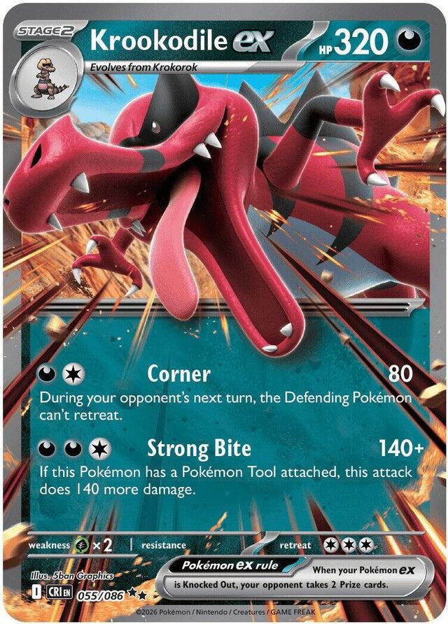 Pokemon TCG: Krookodile ex #055/086 Pokemon Chaos Rising