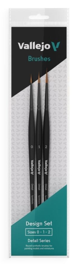 Vallejo – Brush Set – Detail – Design Set – Synthetic fibers (Sizes 0, 1 & 2)