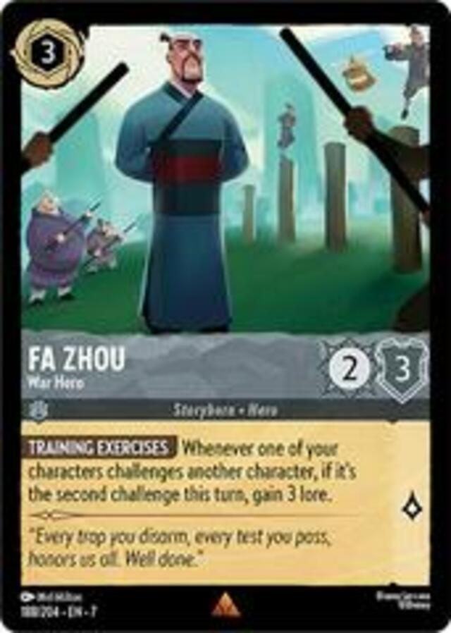 Disney Lorcana: Archazia's Island RARE Fa Zhou - War Hero #188/204