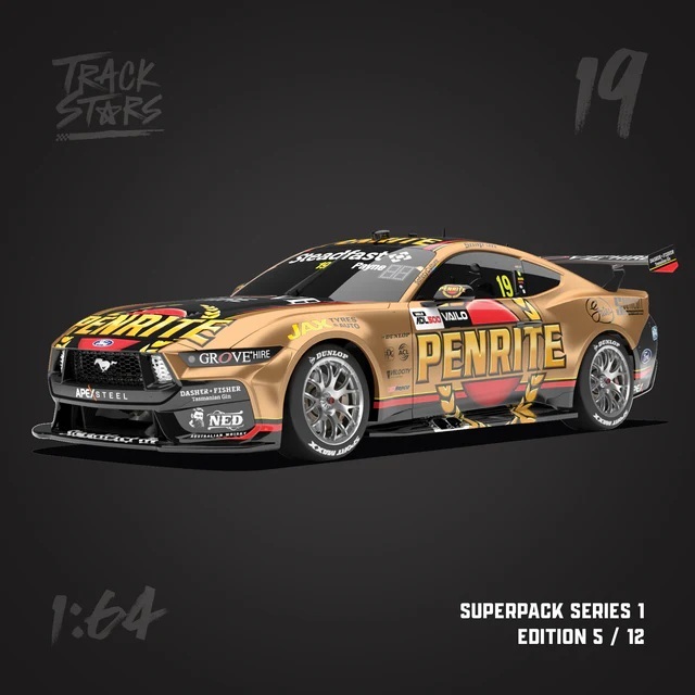 Penrite Racing #19 Ford Mustang GT Supercar - 2023 Adelaide 500 Winner - Matthew Payne - TrackStars 1/64