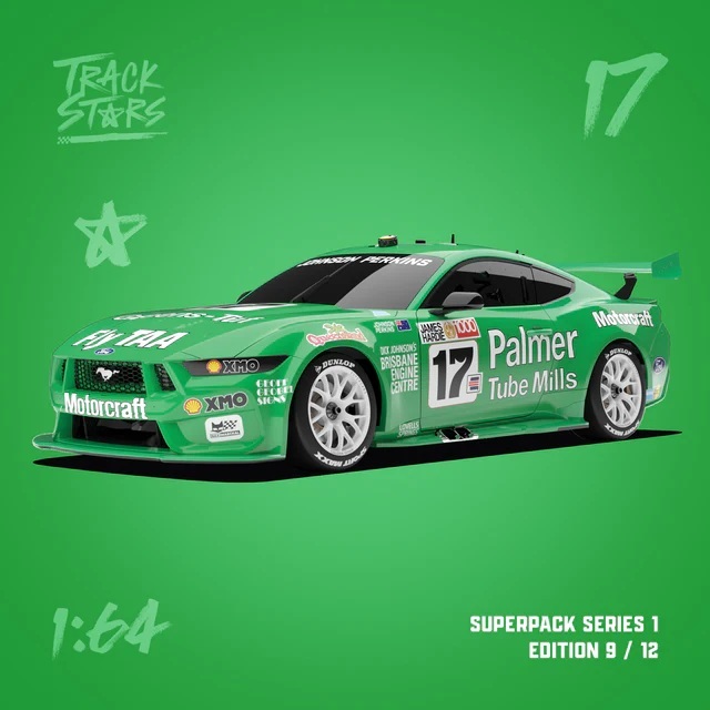 Ford Mustang GT #17 Supercar - 1985 Greens’-Tuf Tribute Livery - Star Car - TrackStars 1/64