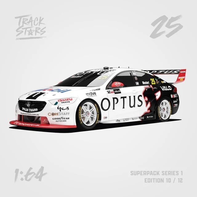 Mobil 1 Optus Racing #25 Holden ZB Commodore Supercar - 2022 Adelaide 500 Holden Tribute Livery - Chaz Mostert - TrackStars 1/64