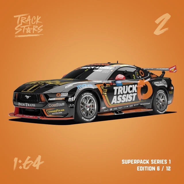 Mobil 1 Truck Assist Racing #2 Ford Mustang GT Supercar - 2024 Sydney SuperNight - Ryan Wood - TrackStars 1/64