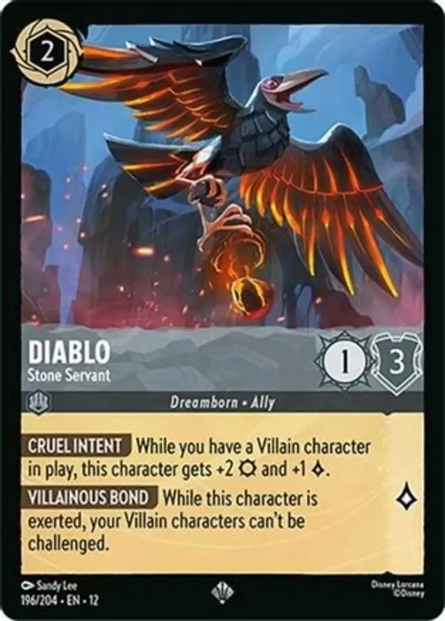 Disney Lorcana: Wilds Unknown SUPER RARE Diablo - Stone Servant #196/204