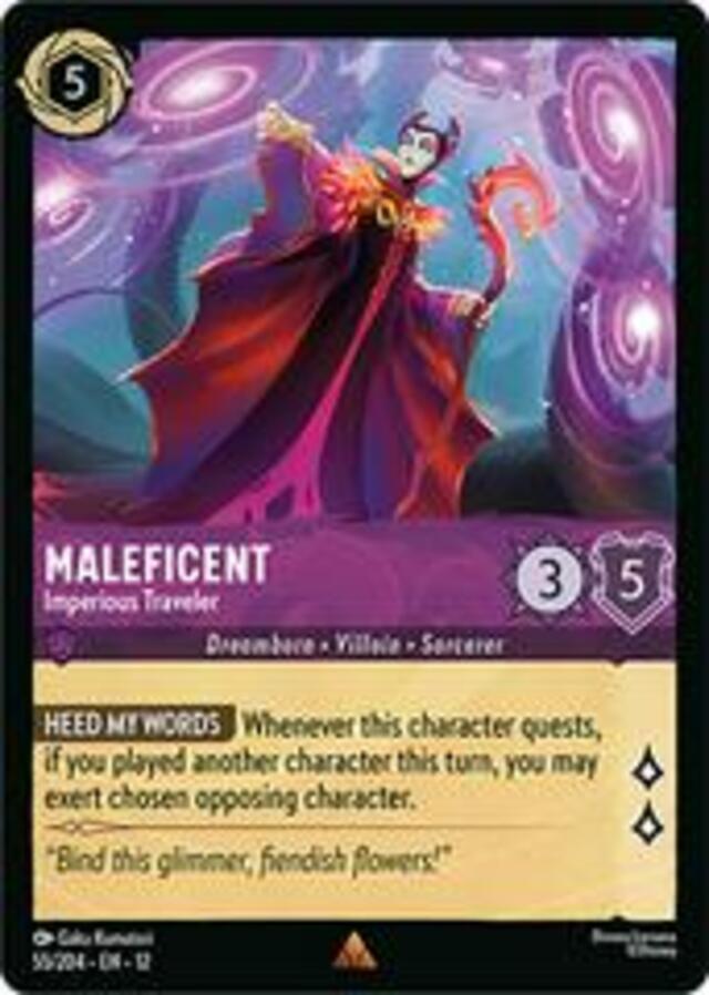 Disney Lorcana: Wilds Unknown RARE FOIL Maleficent - Imperious Traveler #55/204