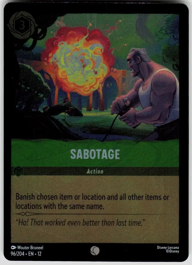 Disney Lorcana: Wilds Unknown COMMON FOIL Sabotage #96/204