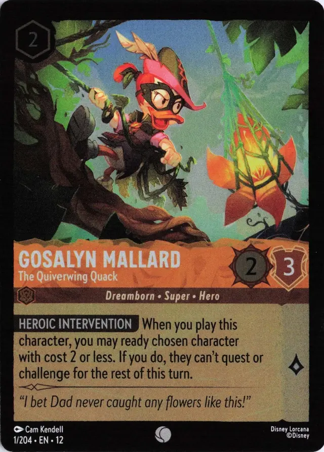 Disney Lorcana: Wilds Unknown COMMON FOIL Gosalyn Mallard - The Quivering Quack #1/204