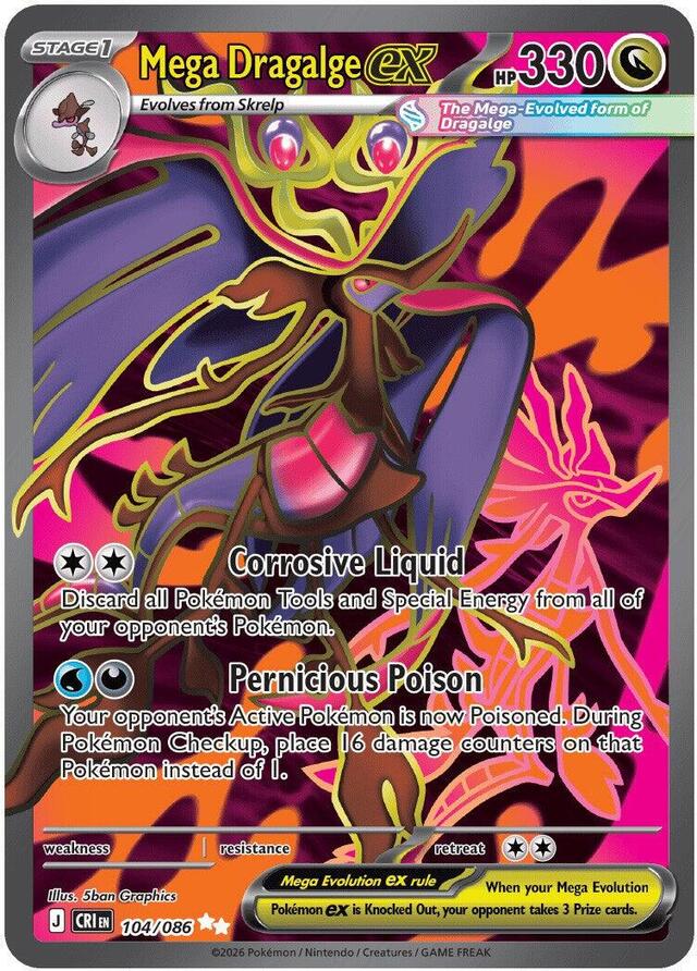 Mega Dragalge ex #104/086 Pokemon Chaos Rising