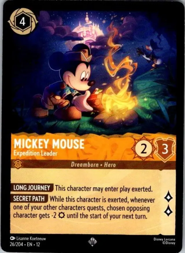 Disney Lorcana: Wilds Unknown SUPER RARE Mickey Mouse - Expedition Leader #26/204