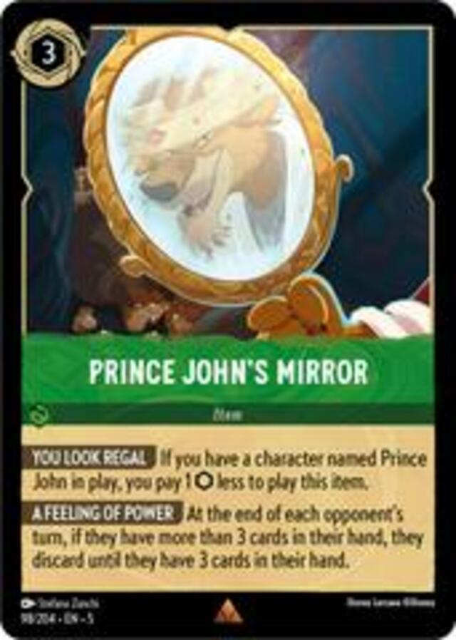 Disney Lorcana: Shimmering Skies RARE Prince John's Mirror #98/204