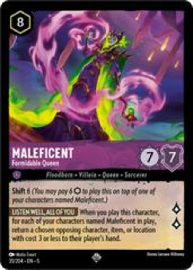 Disney Lorcana: Shimmering Skies SUPER RARE Maleficent - Formidable Queen #35/204