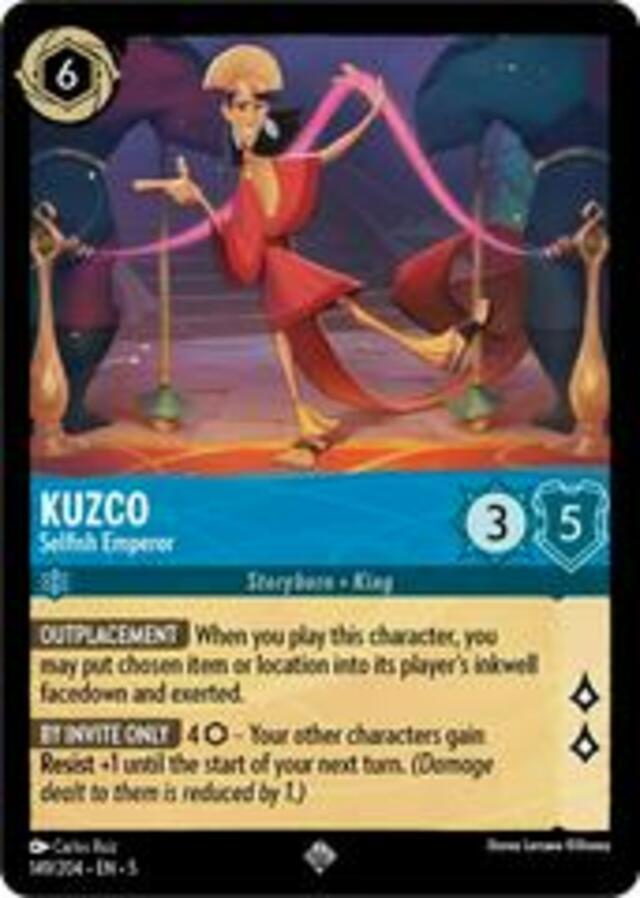 Disney Lorcana: Shimmering Skies SUPER RARE Kuzco - Selfish Emperor #149/204