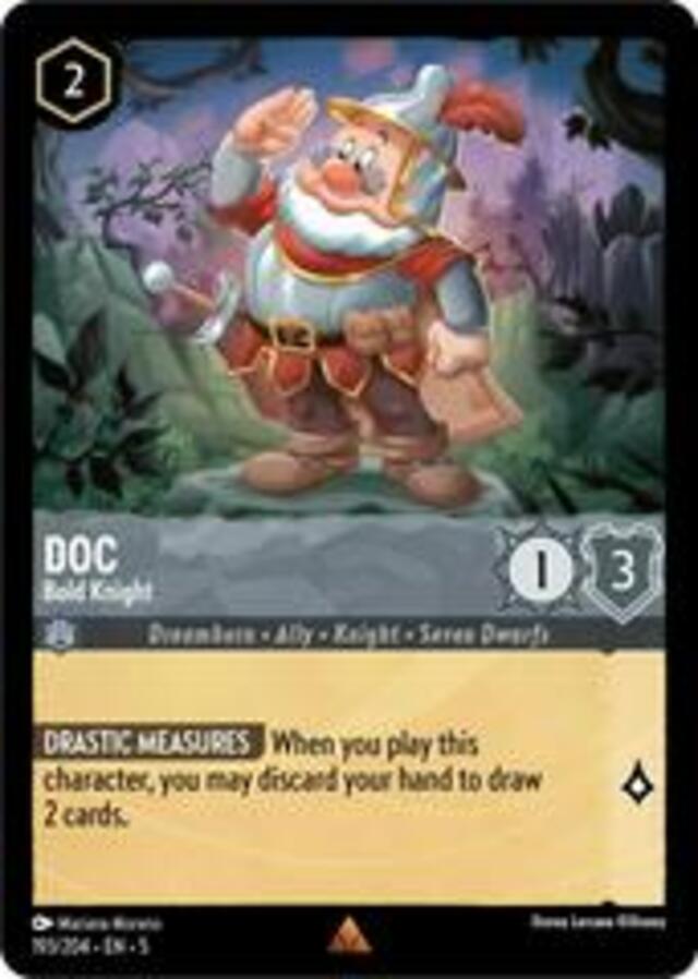 Disney Lorcana: Shimmering Skies RARE FOIL Doc - Bold Knight #193/204