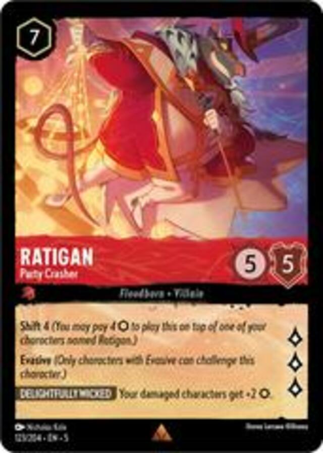 Disney Lorcana: Shimmering Skies RARE FOIL Ratigan - Party Crasher #123/204