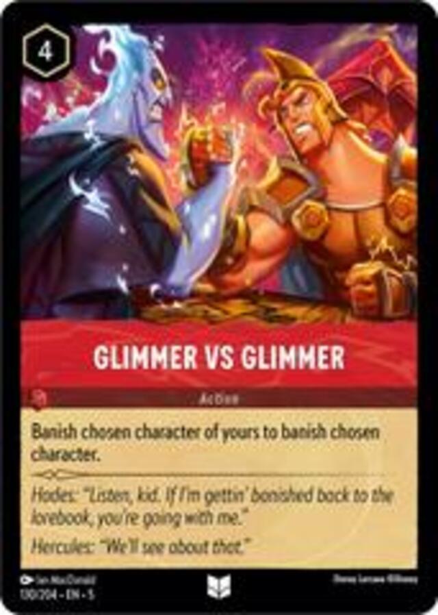 Disney Lorcana: Shimmering Skies UNCOMMON FOIL Glimmer VS Glimmer #130/204