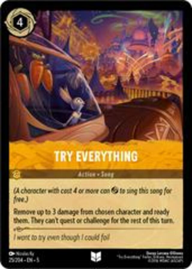 Disney Lorcana: Shimmering Skies UNCOMMON FOIL Try Everything #25/204