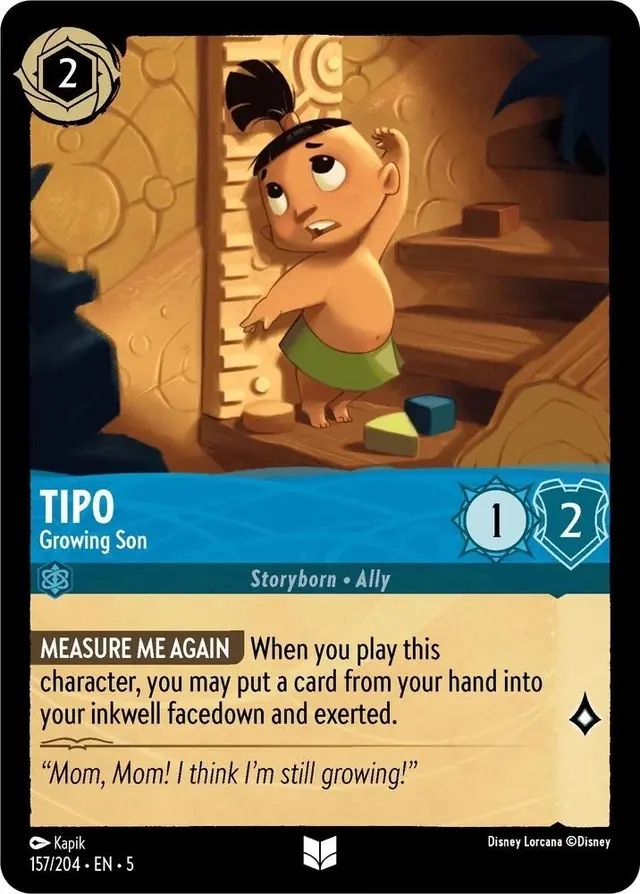 Disney Lorcana: Shimmering Skies UNCOMMON Tipo - Growing Son #157/204