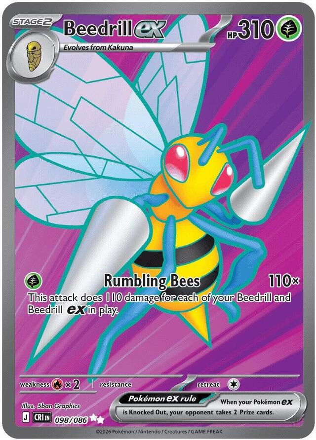 Pokemon TCG: Beedrill ex #098/086 Pokemon Chaos Rising