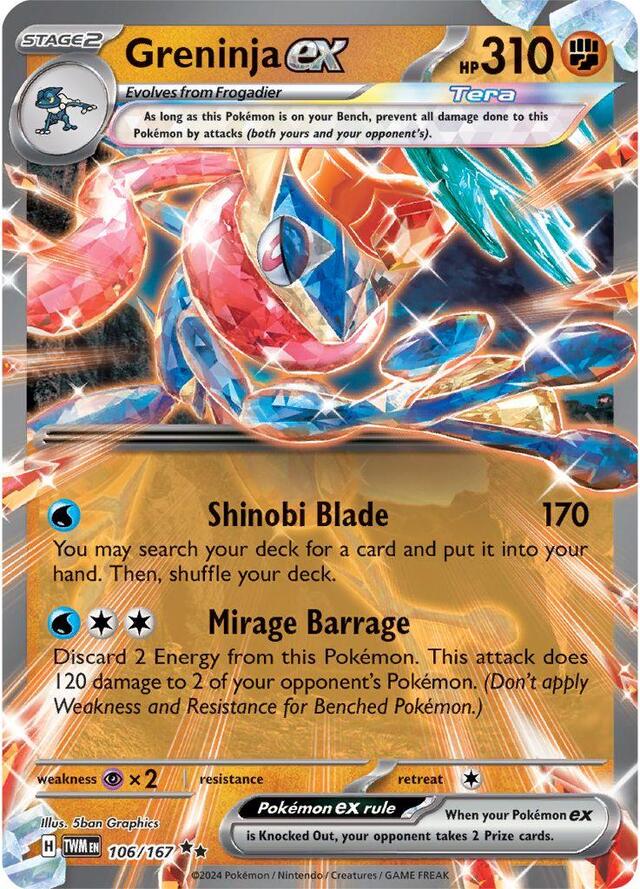Pokemon TCG: Greninja ex #106/167 Pokemon Twilight Masquerade