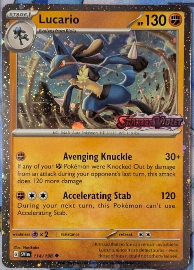 Pokemon TCG: Lucario (Stamped) #114/198 Pokemon Scarlet & Violet