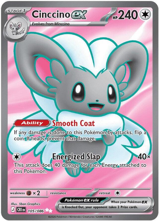 Pokemon TCG: Cinccino ex #105/086 Pokemon Chaos Rising