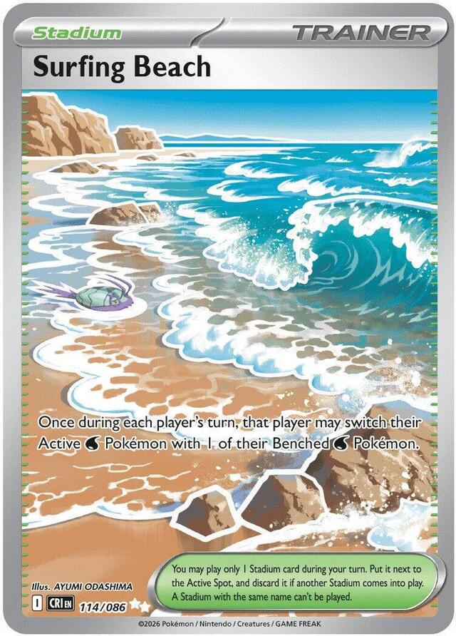 Pokemon TCG: Surfing Beach #114/086 Pokemon Chaos Rising