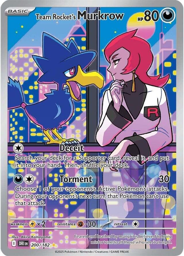 Pokemon TCG: Team Rocket's Murkrow #200 Pokemon Destined Rivals
