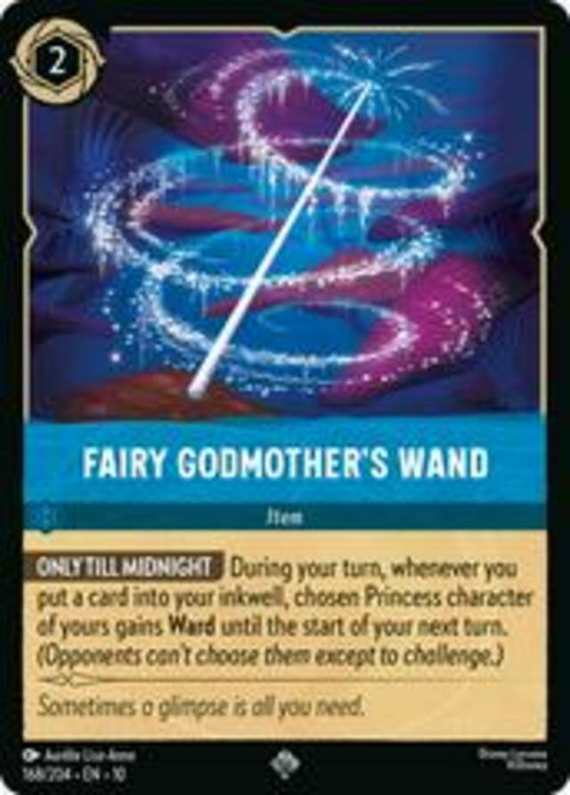 Disney Lorcana: Whispers In The Well SUPER RARE Fairy Godmother's Wand #168/204
